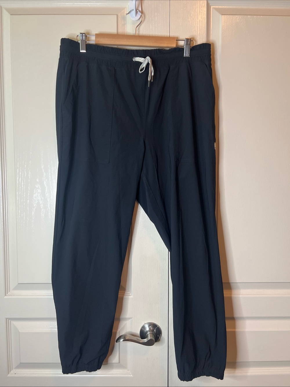 Vuori Black Miles Jogger Pants with White Drawstring